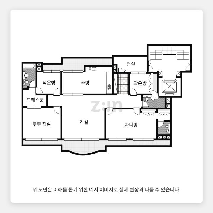 집 평면도 침실 4개 욕실 2개