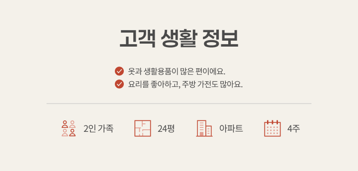 서울시 강서구 등촌마을서광 아파트 24평, 고객 생활 정보 카드
