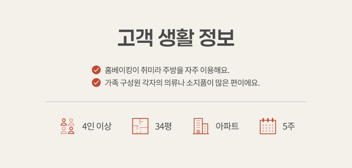 부산시 금정구 장전서희스타힐스 34평, 고객 생활 정보 카드