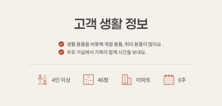 서울시 강남구 금호어울림 아파트 46평, 고객 생활 정보 카드