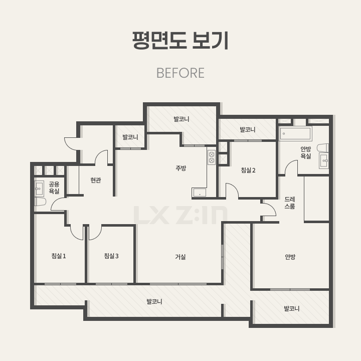 순천시 연향동 순천연향대주피오레 46평, 시공 전후 평면도 
