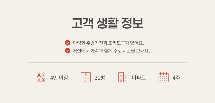 서울 중랑구 성원아파트 31평, 고객 생활 정보 카드