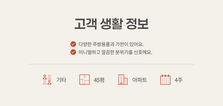 서울시 중랑구 신내5단지두산대림 아파트 45평, 고객 생활 정보 카드