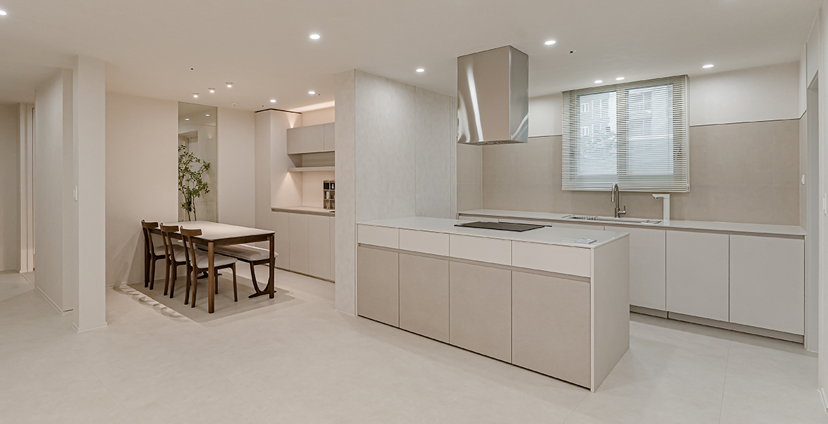 LX Z:IN 바닥재 하우스 타일 스탠다드를 적용해 모던한 분위기 연출