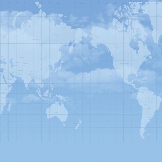 뮤럴벽지(전폭) | 세계지도/스카이 블루 | M139-02
