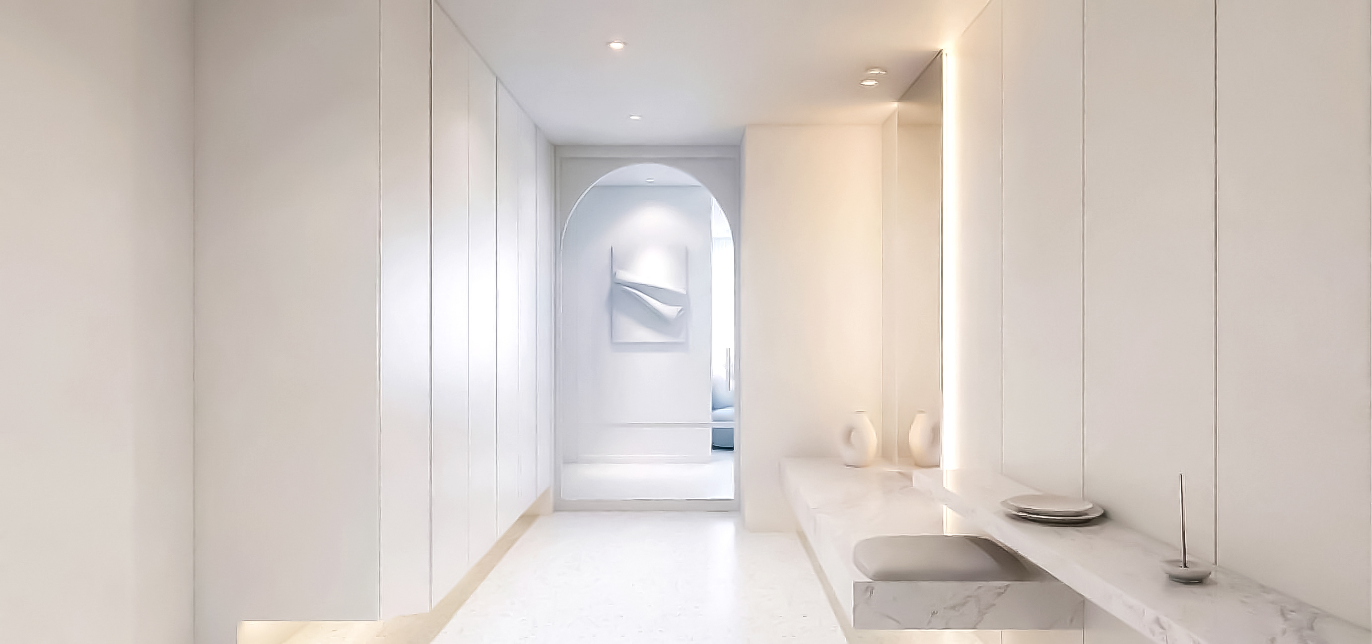 LX지인의 트렌디한 디자인이 돋보이는 중문이 있는 거실